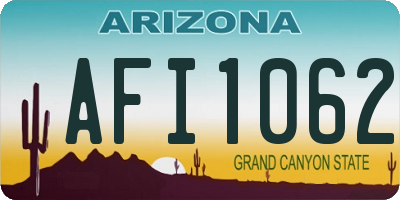 AZ license plate AFI1062