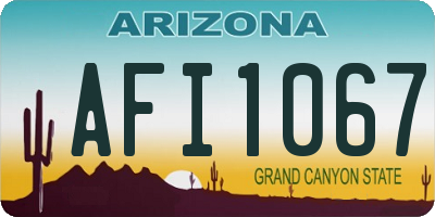 AZ license plate AFI1067