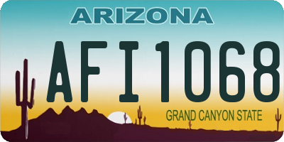 AZ license plate AFI1068
