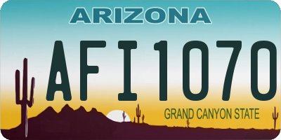 AZ license plate AFI1070