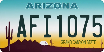 AZ license plate AFI1075