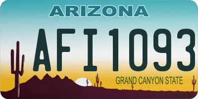 AZ license plate AFI1093
