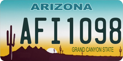 AZ license plate AFI1098