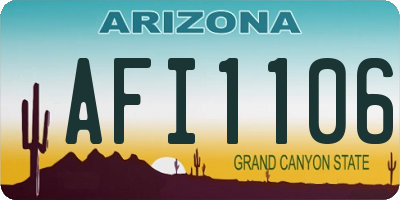 AZ license plate AFI1106