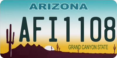 AZ license plate AFI1108