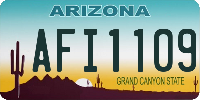 AZ license plate AFI1109