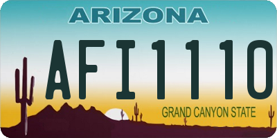 AZ license plate AFI1110