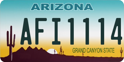 AZ license plate AFI1114