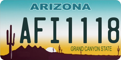 AZ license plate AFI1118