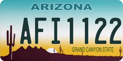 AZ license plate AFI1122