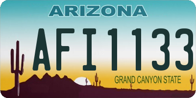 AZ license plate AFI1133