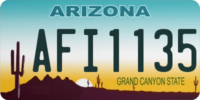 AZ license plate AFI1135