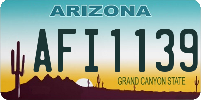 AZ license plate AFI1139
