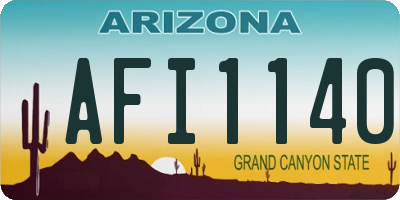 AZ license plate AFI1140