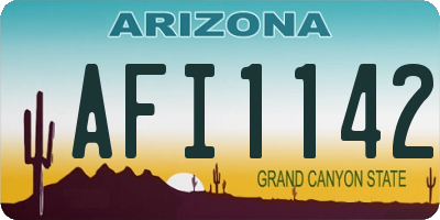 AZ license plate AFI1142