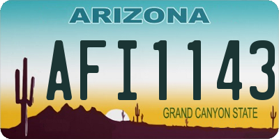 AZ license plate AFI1143