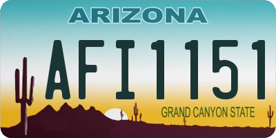 AZ license plate AFI1151