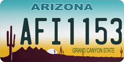 AZ license plate AFI1153