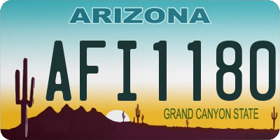 AZ license plate AFI1180