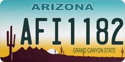 AZ license plate AFI1182
