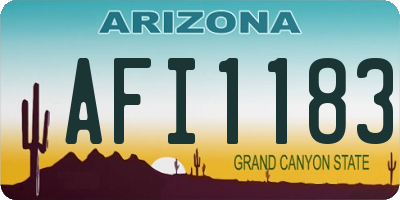 AZ license plate AFI1183