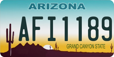 AZ license plate AFI1189