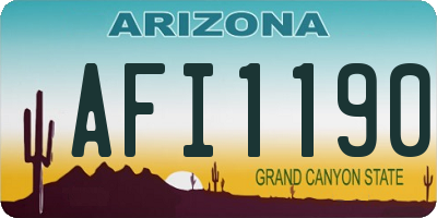 AZ license plate AFI1190