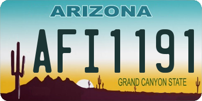 AZ license plate AFI1191