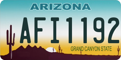 AZ license plate AFI1192