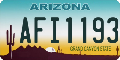AZ license plate AFI1193