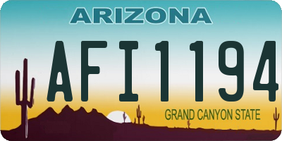 AZ license plate AFI1194