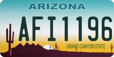 AZ license plate AFI1196