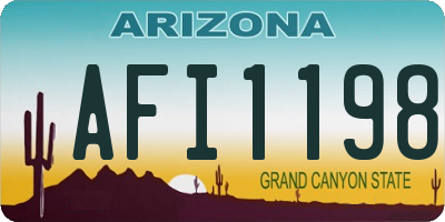 AZ license plate AFI1198