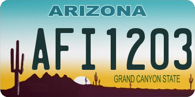 AZ license plate AFI1203