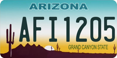 AZ license plate AFI1205