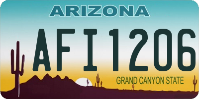 AZ license plate AFI1206