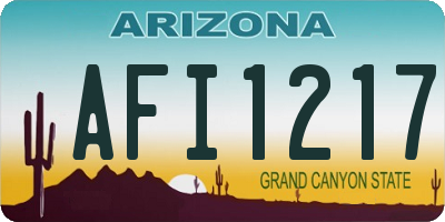 AZ license plate AFI1217