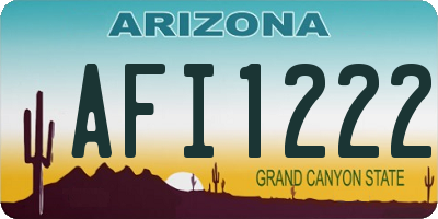 AZ license plate AFI1222