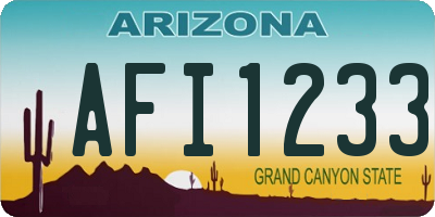 AZ license plate AFI1233
