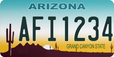 AZ license plate AFI1234
