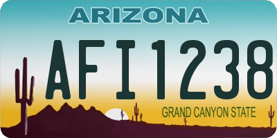 AZ license plate AFI1238