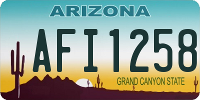 AZ license plate AFI1258