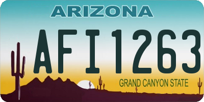 AZ license plate AFI1263