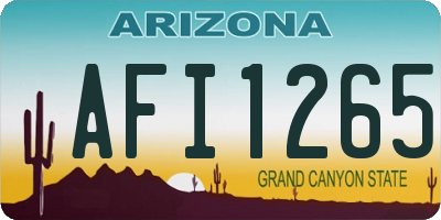 AZ license plate AFI1265