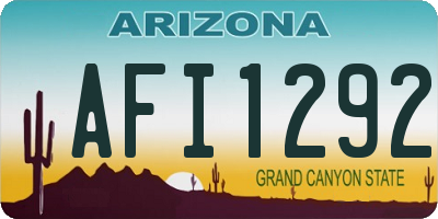 AZ license plate AFI1292