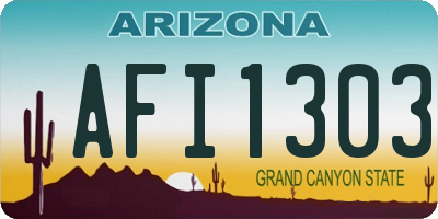 AZ license plate AFI1303