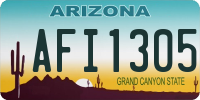 AZ license plate AFI1305