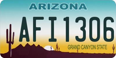 AZ license plate AFI1306
