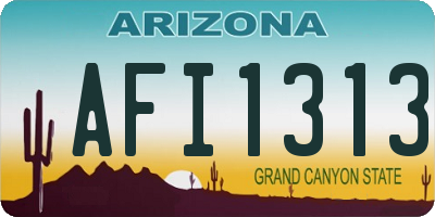 AZ license plate AFI1313