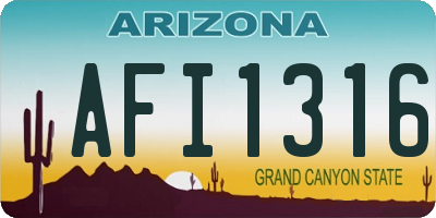 AZ license plate AFI1316